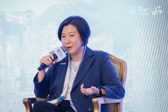 Ms. Alpha Lau, Director-General of Investment Promotion of Invest Hong Kong, speaking at the panel.